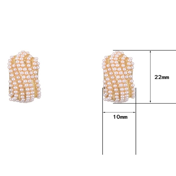 New 18k gold plated simulated pearls earrings - Picture 5 of 6